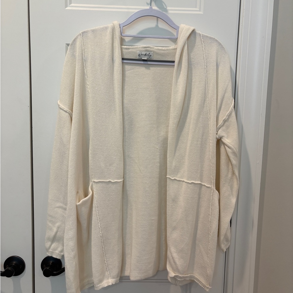 SWEATER BUNDLE- WONDERLY BRAND CREAM CARDIGAN and
TIME AND TRUE TUNIC SWEATER - Picture 2 of 16